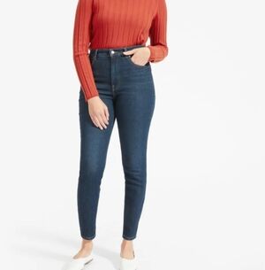 Everlane High-Rise Skinny Jeans in Deep Blue